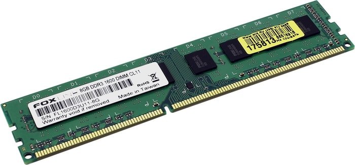 Оперативная память Foxline 8GB DDR3 PC3-12800 FL1600D3U11L-8G