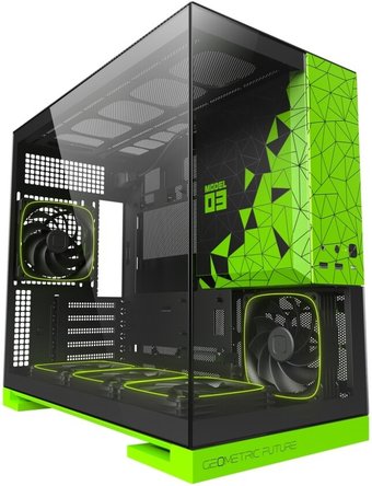 Корпус Geometric Future Model 3 5FAN (черный/зеленый)