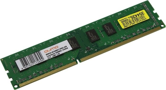 Оперативная память QUMO 4GB DDR3 PC3-12800 QUM3U-4G1600K11
