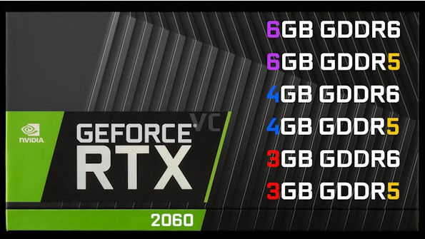GeForce RTX 2060 получит варианты с 6, 4 и 3-мя гигабайтами видеопамяти