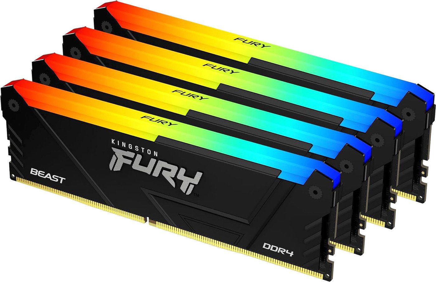 Оперативная память Kingston FURY Beast RGB 4x16ГБ DDR4 3600 МГц KF436C18BB2AK4/64