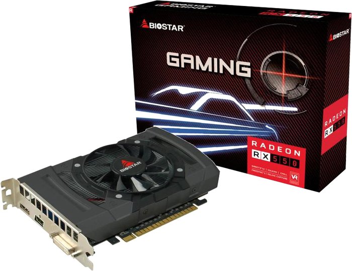 Видеокарта BIOSTAR Radeon RX 550 2GB GDDR5 VA5505RF21 Видеокарта BIOSTAR Radeon RX 550 2GB GDDR5 VA5505RF21