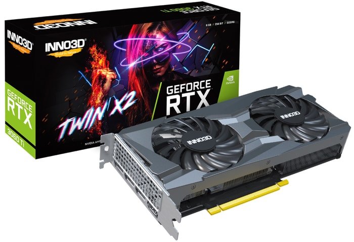 Видеокарта Inno3D GeForce RTX 3060 Ti Twin X2 LHR 8GB GDDR6 N306T2-08D6-119032DH
