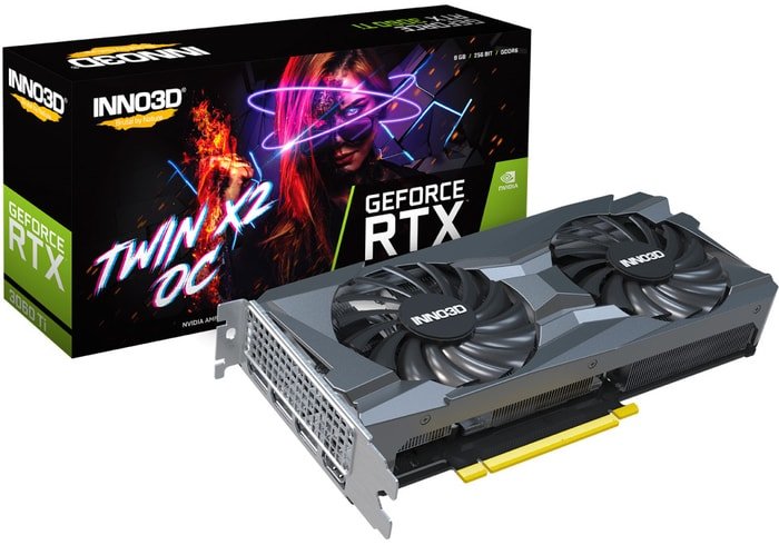 Видеокарта Inno3D GeForce RTX 3060 Ti Twin X2 OC LHR 8GB N306T2-08D6X-119032DH