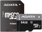 Карта памяти A-Data Premier microSDXC UHS-I U1 Class 10 64GB (AUSDX64GUICL10-RA1)