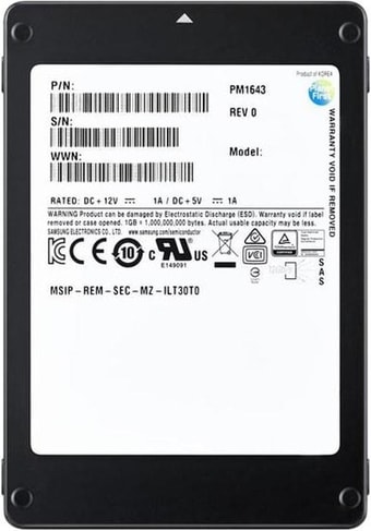 SSD Samsung PM1643a 960GB MZILT960HBHQ-00007