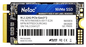 SSD Netac Внутренний SSD M.2 PCIe 3 x2 - 1ТB 2242 Netac N930ES Pro NVMe